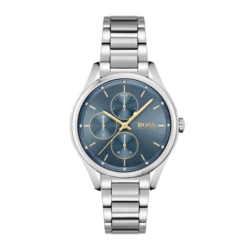 Buy Boss Grand Course Multifunction Blue Round Crystal Dial Womens ...