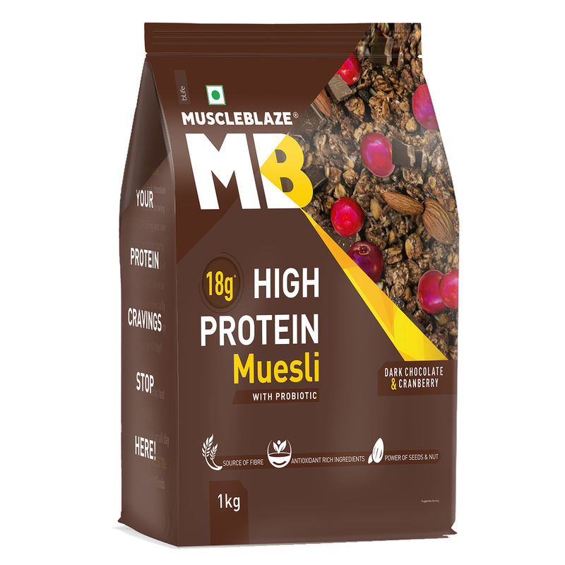 MuscleBlaze High Protein Muesli Dark Chocolate & Cranberry Buy