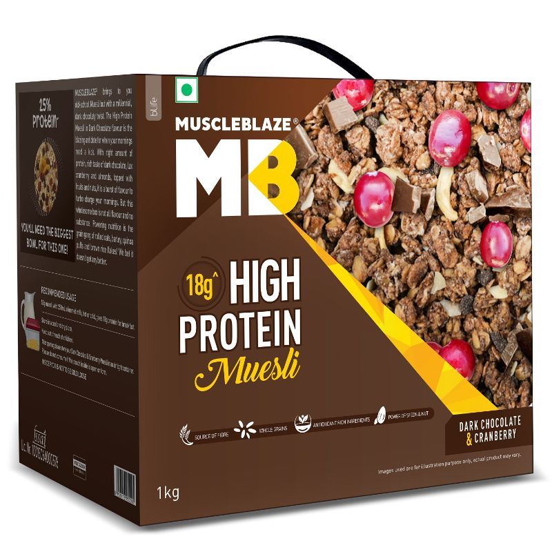 MuscleBlaze High Protein Muesli Dark Chocolate & Cranberry Buy