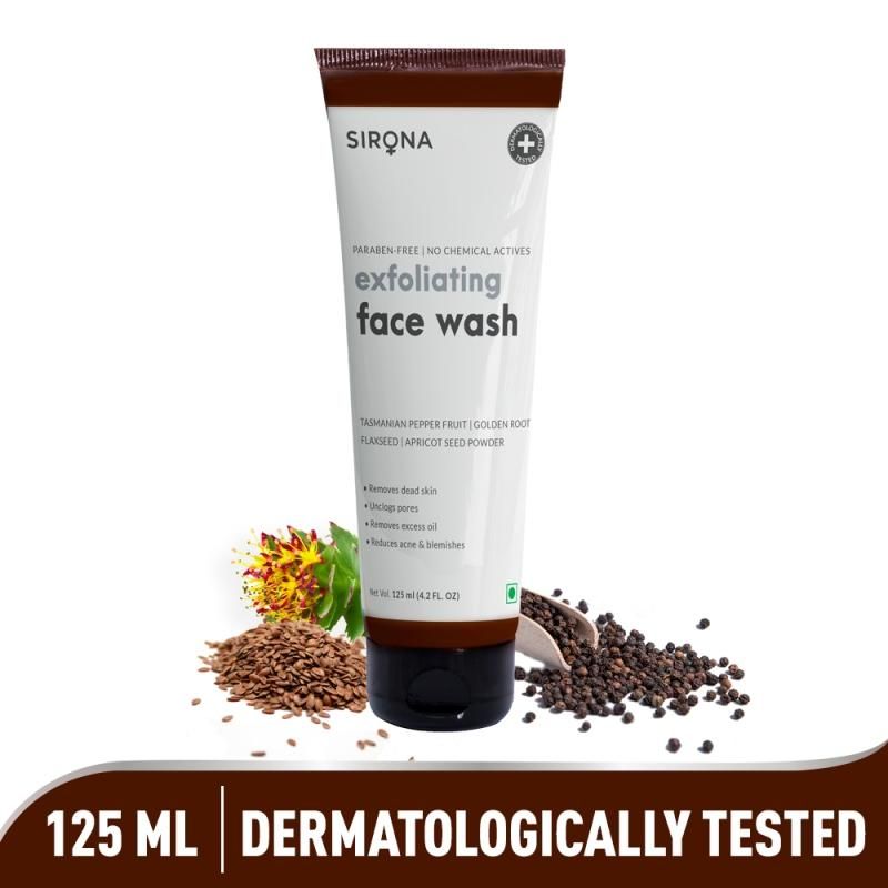 Buy Sirona Natural Exfoliating Face Wash With Apricot & Flaxseed