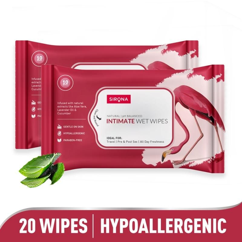 Buy Sirona Natural Intimate Wet Wipes, Balance PH, Hypoallergenic