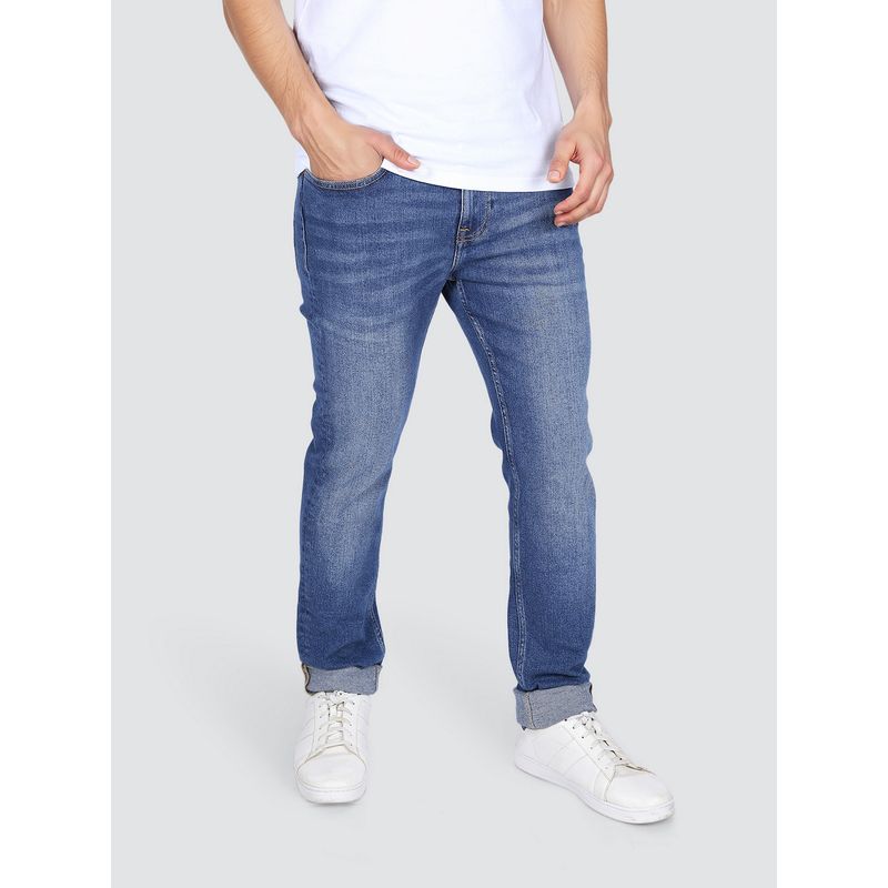 Lee Men Blue Travis Slim Tapered Fit Mid Rise Jeans (32)