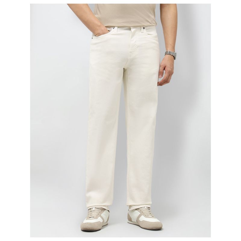 U.S. Polo Assn. Denim Co. Men Shawn Relaxed Fit White Jeans (40)
