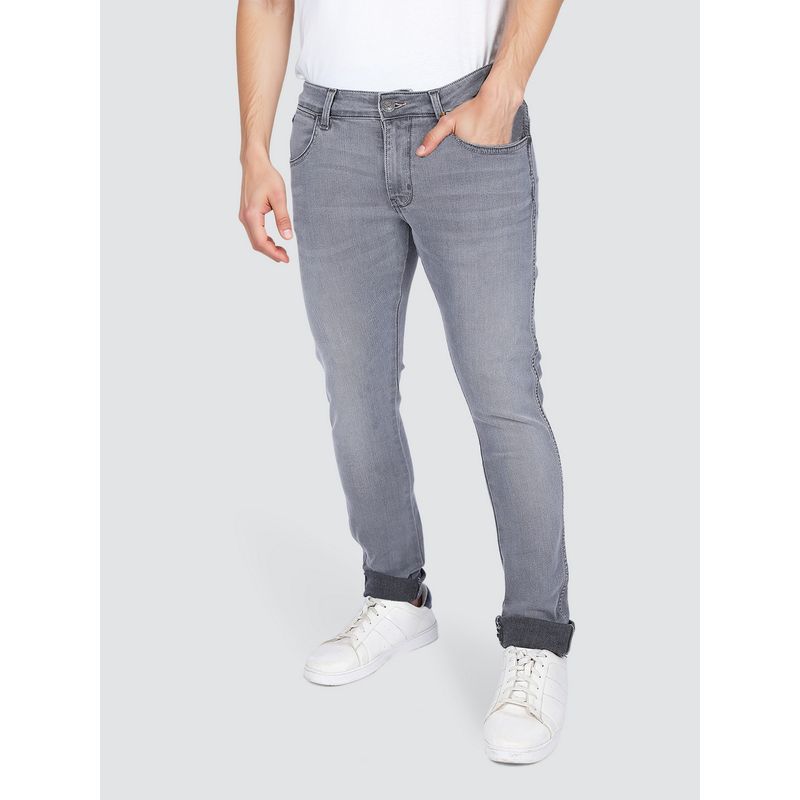 Wrangler Men Grey Vegas Skinny Fit Low Rise Jeans (30)