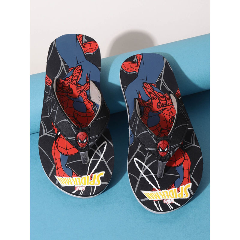 Kidsville Spiderman Black Printed Flipflops For Boys: Buy Kidsville ...
