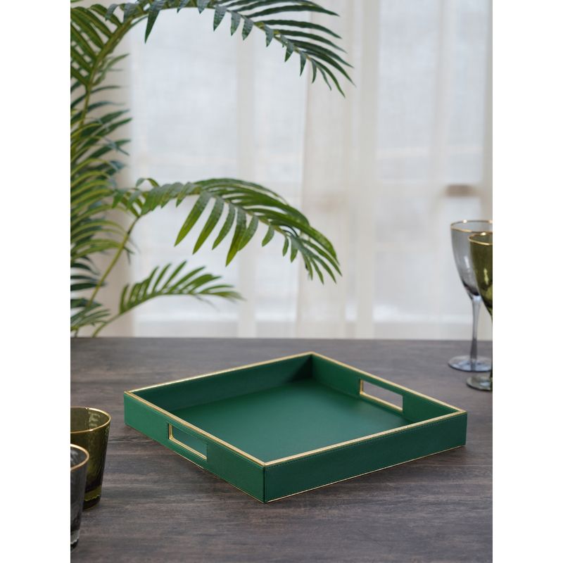Buy Pure Home + Living Elan Square Green Serving Tray Online