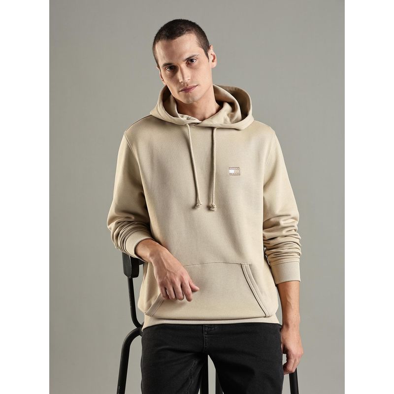 Tommy Hilfiger Brown Solid Regular Fit Cotton Hoodie (S)