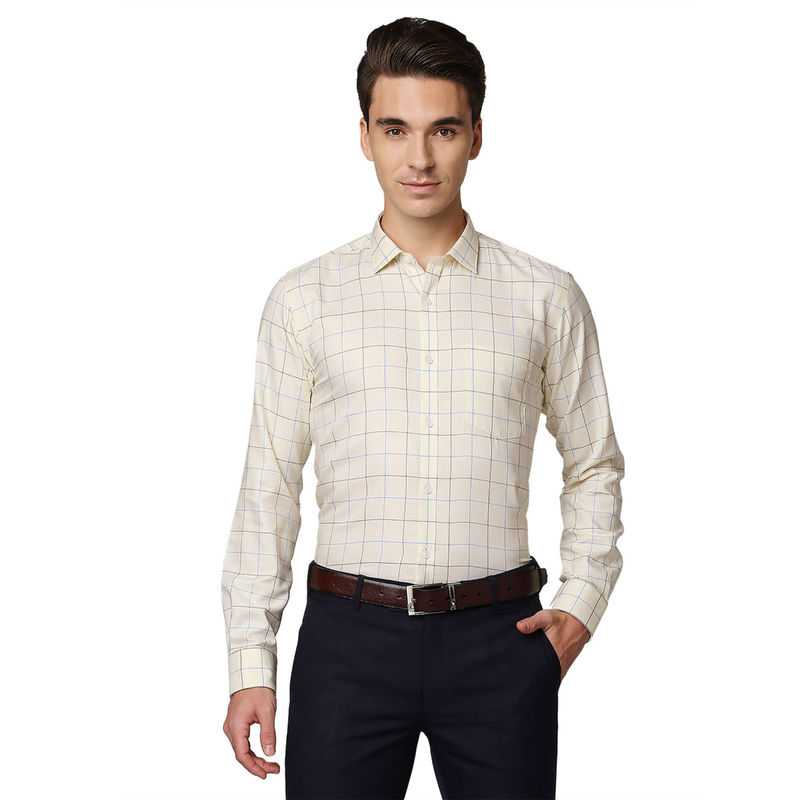 Park Avenue Men Light Yellow Shirt (S) (S)