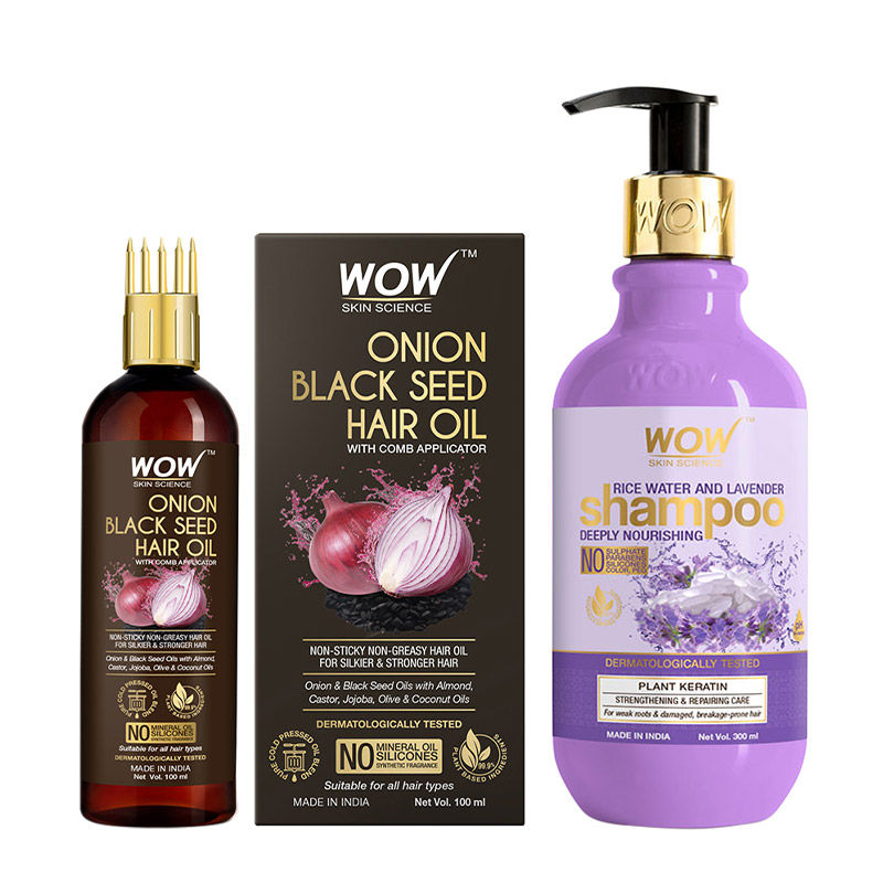 Buy WOW Skin Science Rice Water Shampoo & Onion Hair Oil Online
