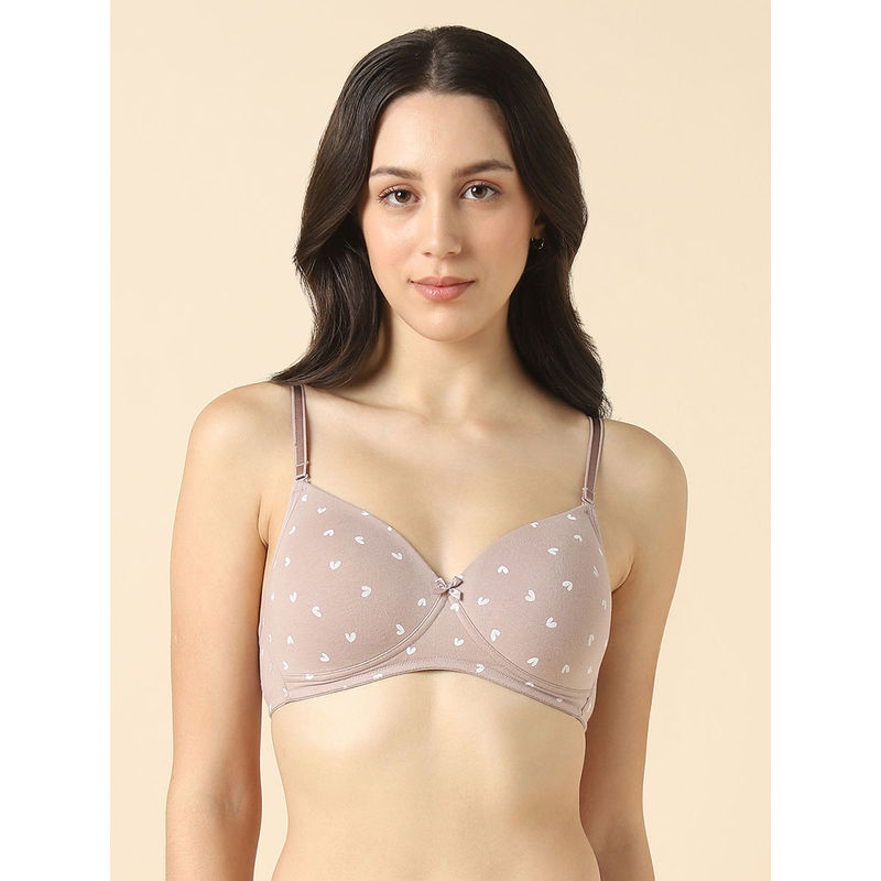 Van Heusen Women Printed Wireless Padded Bra Beige (34B)