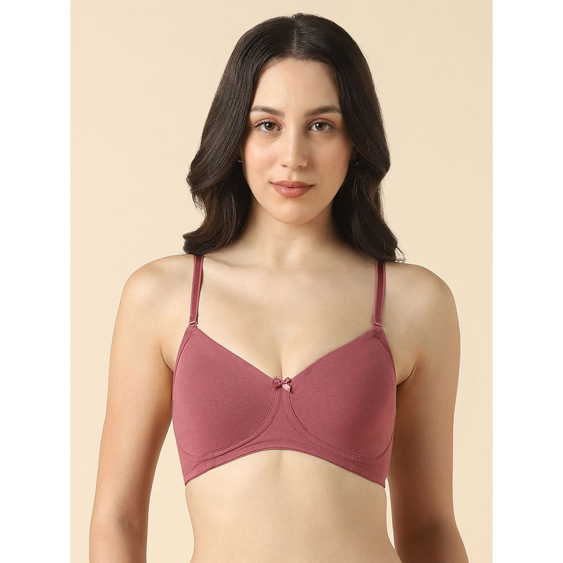 Van Heusen Women Solid Anti Bacterial Non Padded Wireless Shaper Bra Mauve (32B)