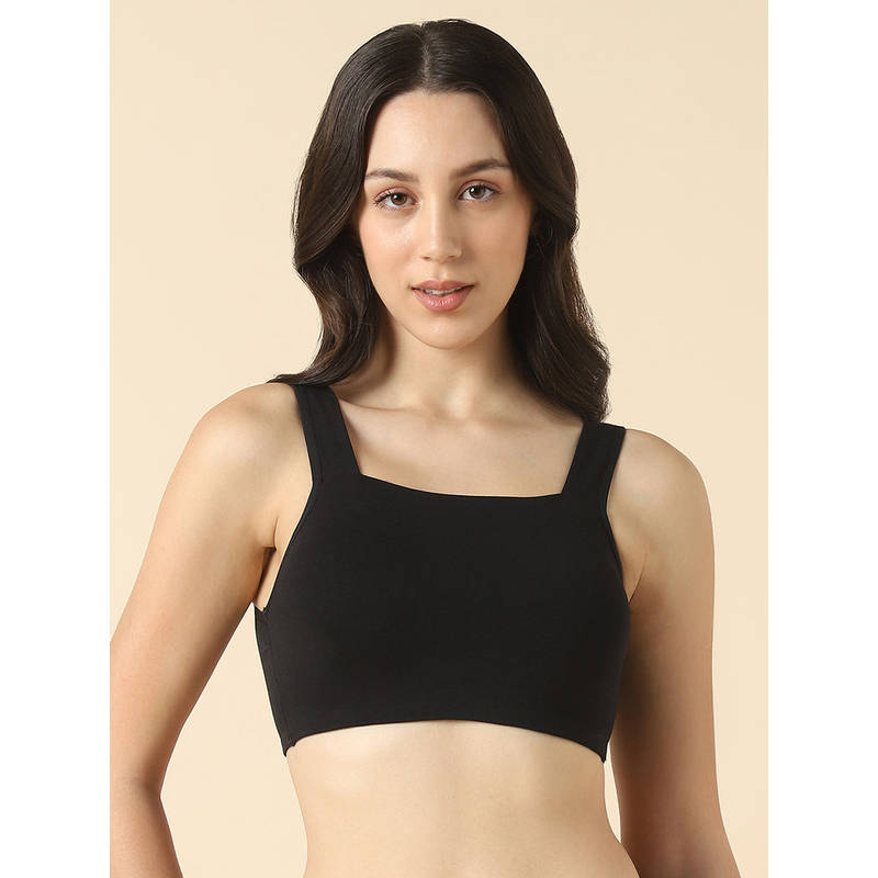 Van Heusen Women Solid Anti Bacterial Wireless Full Coverage Padded Bra Black (M)
