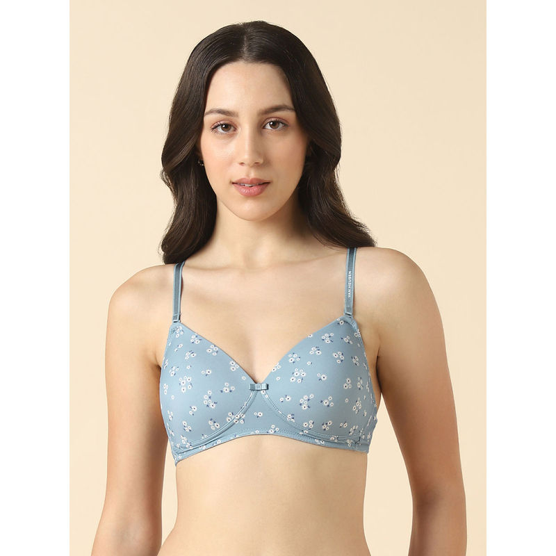 Van Heusen Women Solid Wireless Full Coverage Padded T-Shirt Bra Aqua (34C)