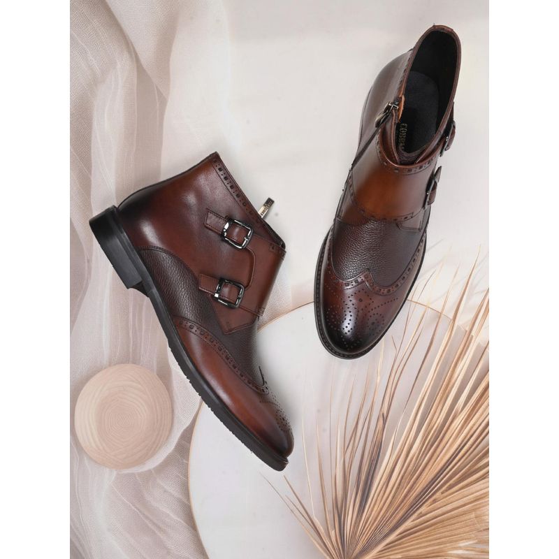 Cobblerz Men Coffee Brown Brogues Boots (UK 7)