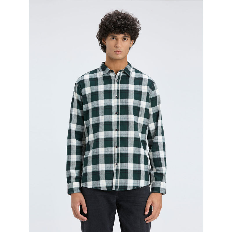Pepe Jeans Green & White Large Check Shirt (S)