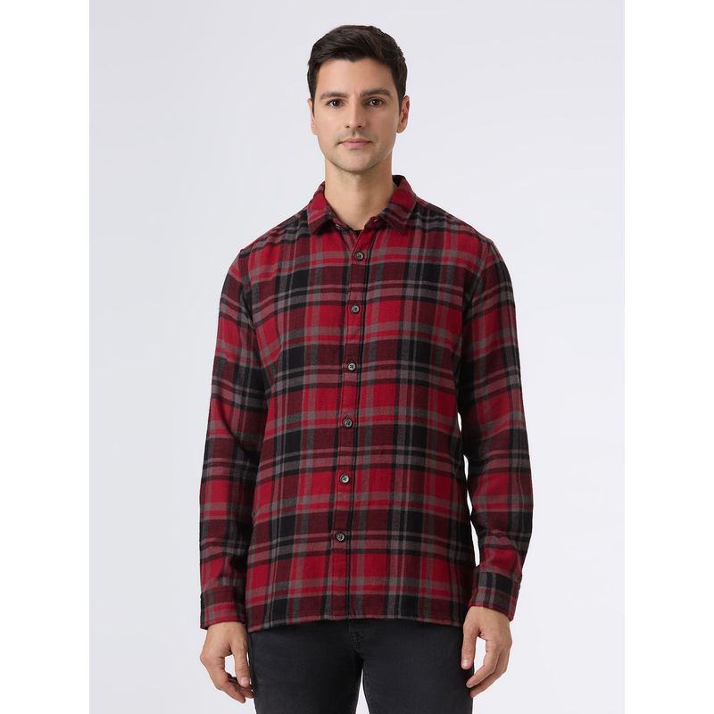 Pepe Jeans Red Check Regular Shirt (XL)