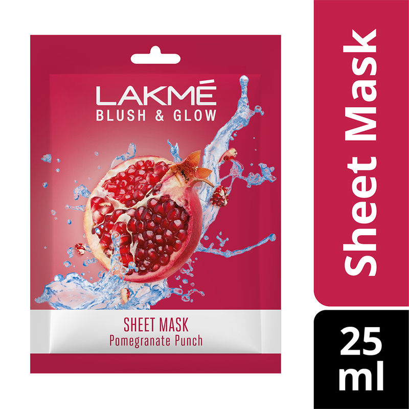Lakme Blush & Glow Pomegranate Sheet Mask Fruit Facial Like Glow