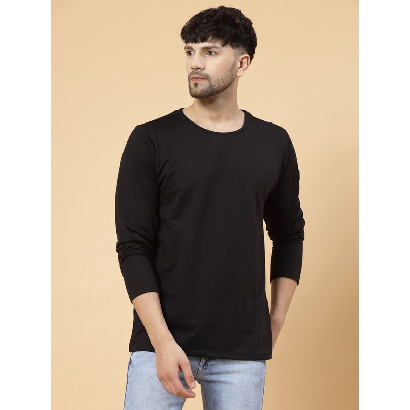 RIGO Men Black Terry Oversized Solid T-Shirt (2XL)