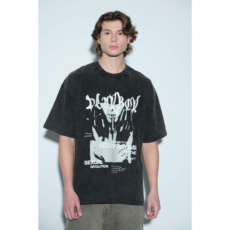 Bonkers Corner Grey Second Coming Faded Oversized T-Shirt (S)