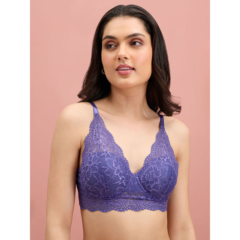 Nykd By Nykaa Padded Sexy Lace Bra Navy Blue NYB090 (36B)