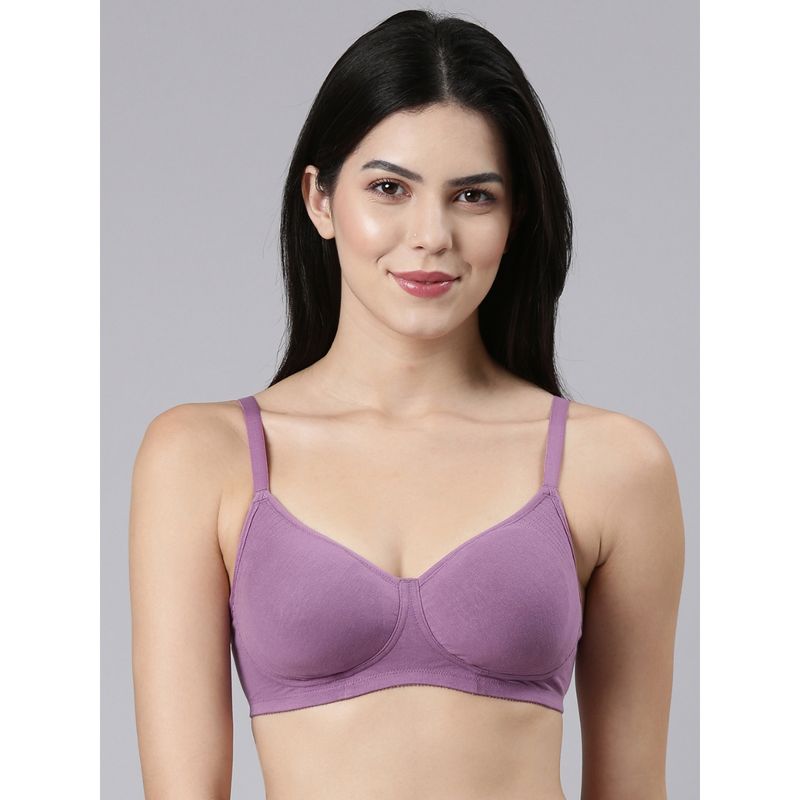 Enamor Fab-Cool Stretch Cotton Everyday High Coverage, Non Padded Bra For Women (36C)