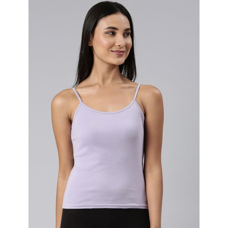 Enamor Sleeveless U Neck Medium Length Slim Fit Cotton Camisole - E016 (M)