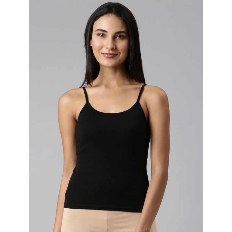 Enamor Sleeveless U Neck Medium Length Slim Fit Cotton Camisole - E016 (M)