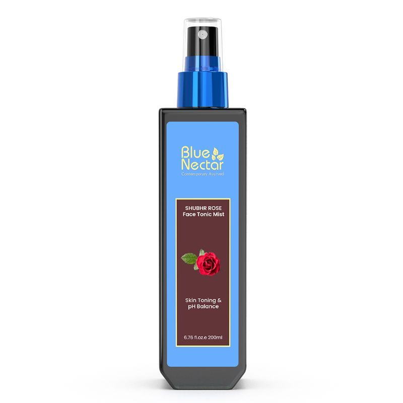 Blue Nectar Rose Water Spray for Face, Steam Distilled Pure Rose Face Toner for Glowing Skin