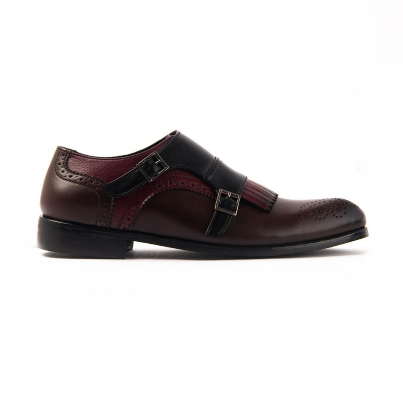 Monkstory Classic Double Monk Straps with Fringes Tricolor (UK 8)