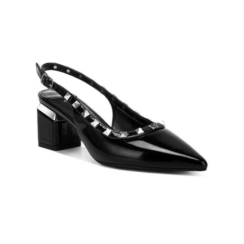 London Rag Black Stud Embellished Slingback Mules (UK 3)