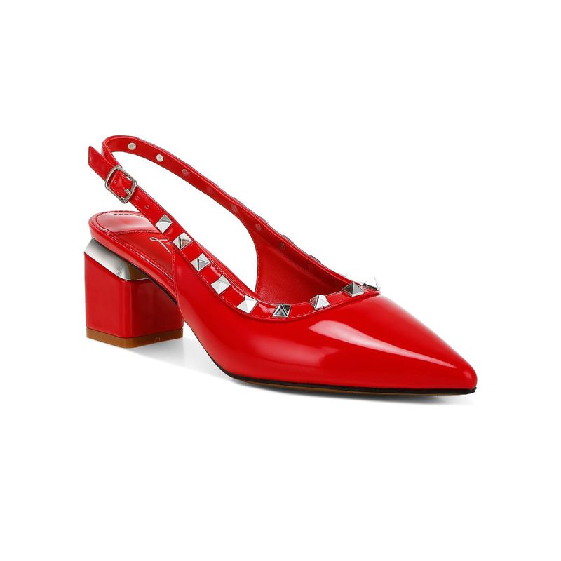 London Rag Red Stud Embellished Slingback Mules (UK 6)