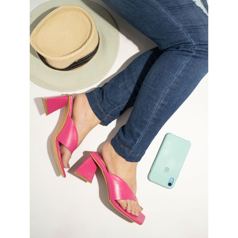 Shoetopia Women Pink Solid Heels (EURO 36)