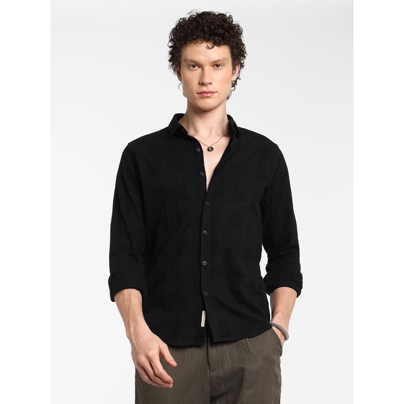 CAHOOT Men's Midnight Black Hive-Checkered Shirt (M)