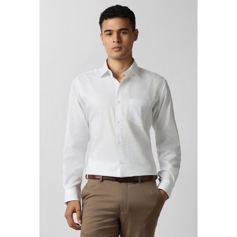 Van Heusen White Cotton Full Sleeves Shirt (40)