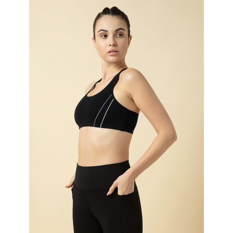 Van Heusen Woman Lingerie and Athleisure Pro Active Anti Bacterial Teens Sports Bra - Black (M)
