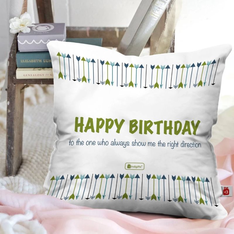 Buy Indigifts Birthday Wishes Printed Satin Cushion Online