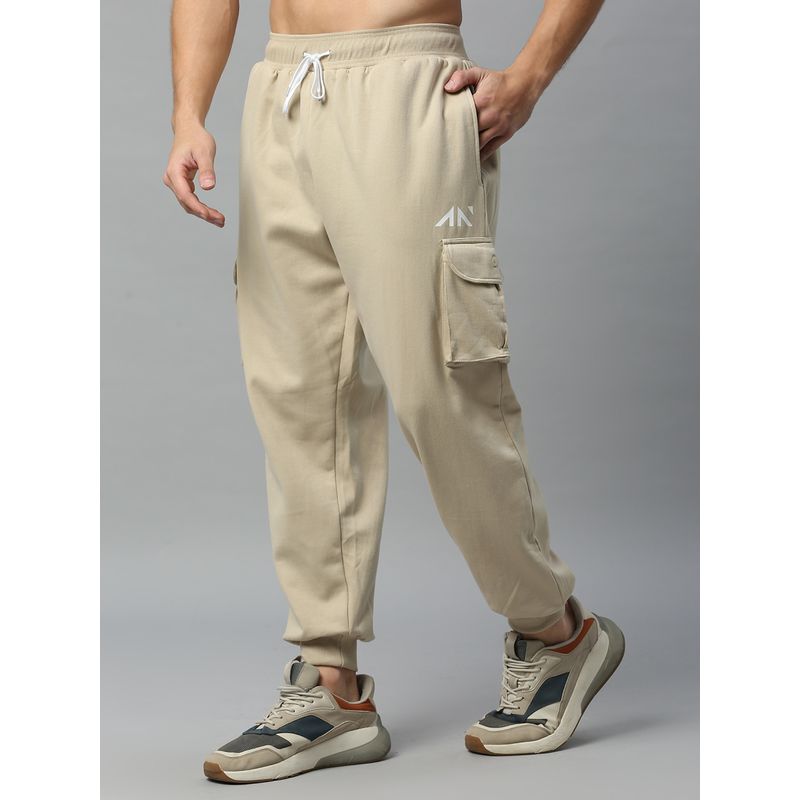 AESTHETIC NATION Oversized Luxe Cargo Joggers Beige (S)