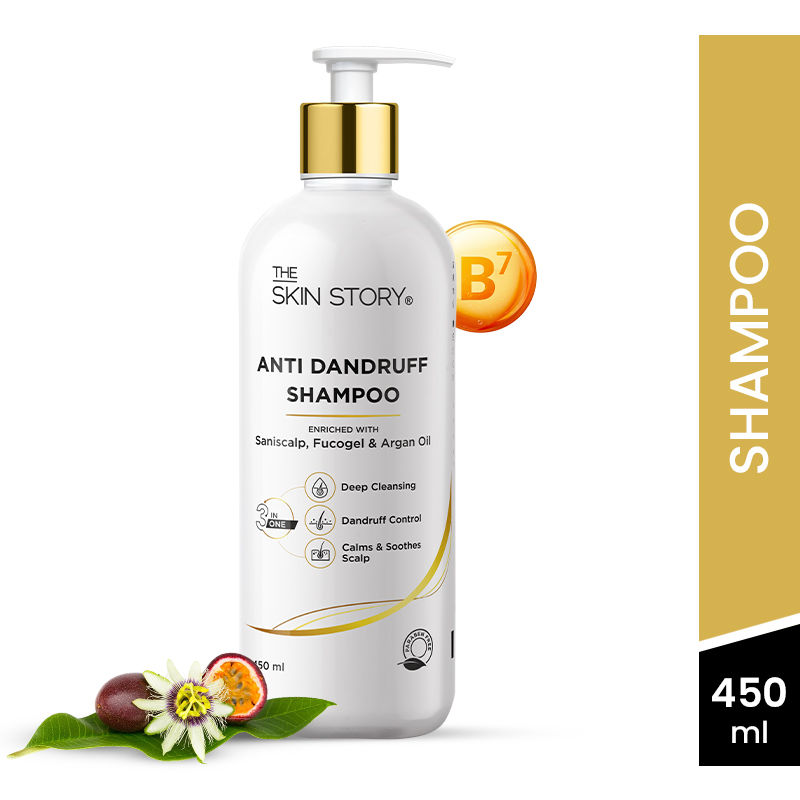 The Skin Story Anti Dandruff Deep Ceansing Shampoo Calms & Soothes Scalp With Saniscalp & Argan Oil
