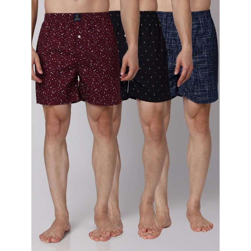 Urban Scottish Men Premium Printed Cotton Boxers - Multicolor (Pack of 3) (S)