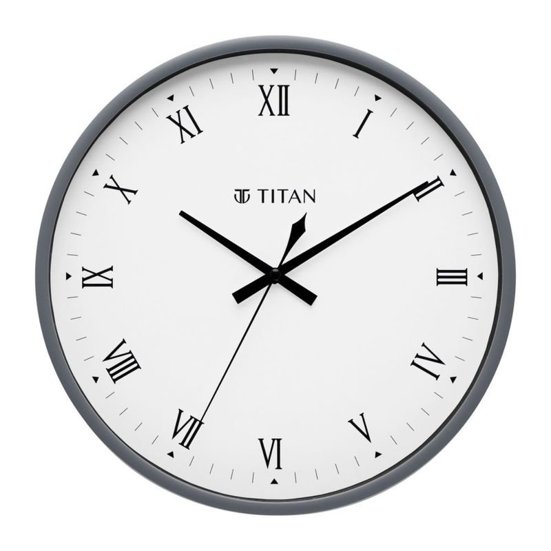 Buy Titan Classic Grey Wall Clock With Silent Sweep Technology Online