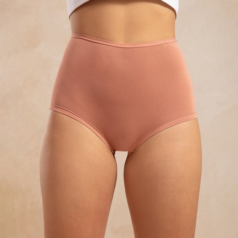 Cotton Mid Rise Boyshort with Full Rear Coverage-NYP082 Italian Clay (L)