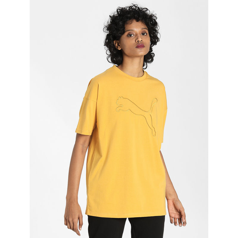 Buy Puma Her Relaxed Fit Womens Yellow Tshirt Online