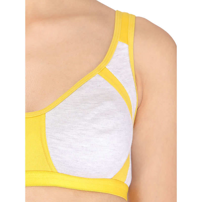 Clovia Cotton Rich Solid Non-Padded Full Cup Wire Free T-shirt Bra - Light Grey (34C)