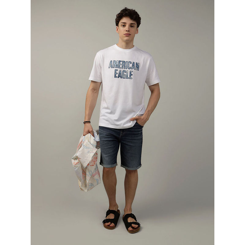 American Eagle Men White Elevated Logo Graphic T-Shirt (XS)