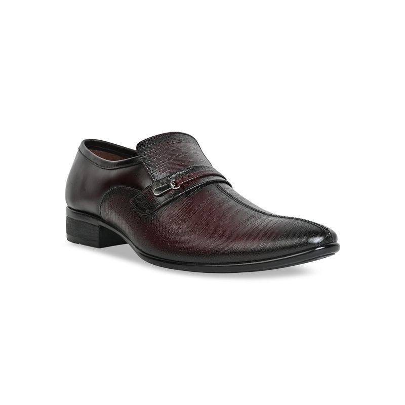 REGAL Burgundy Men Formal Textured Leather Loafer Slip Ons (UK 6)