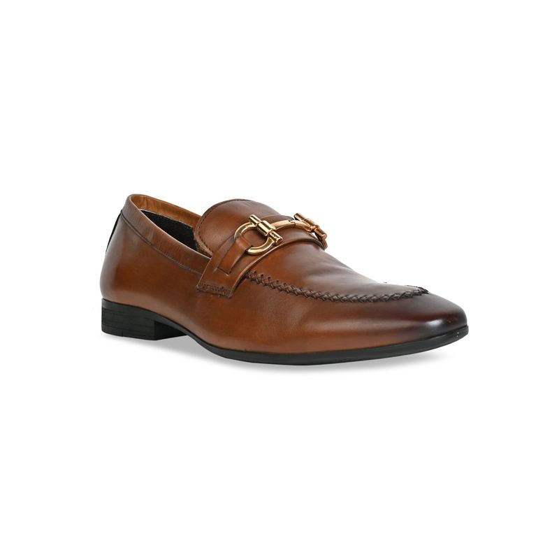Imperio Tan Men Formal Leather Buckled Slip Ons (UK 6)