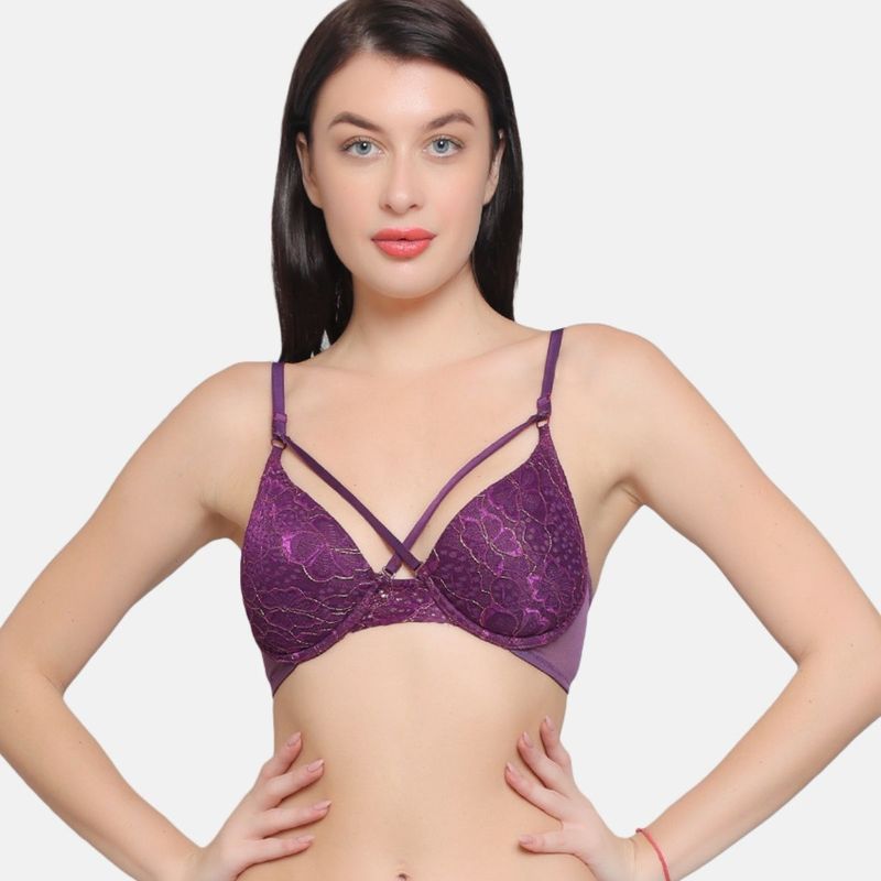 Curwish Lacy Wonder Push-Up Bra with Detachable String (38B)