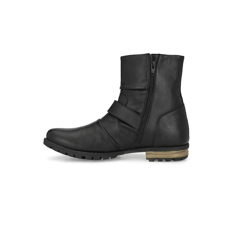 Delize Black Solid Ankle Boots (UK 10)