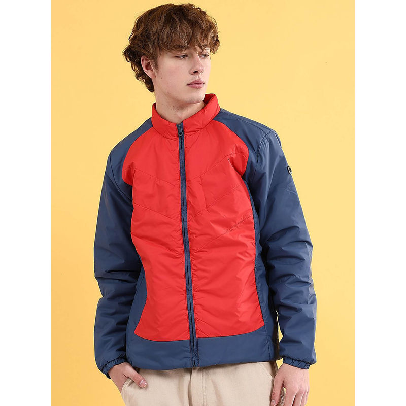 The Indian Garage Co Red Colorblock Regular Fit Jacket (M)