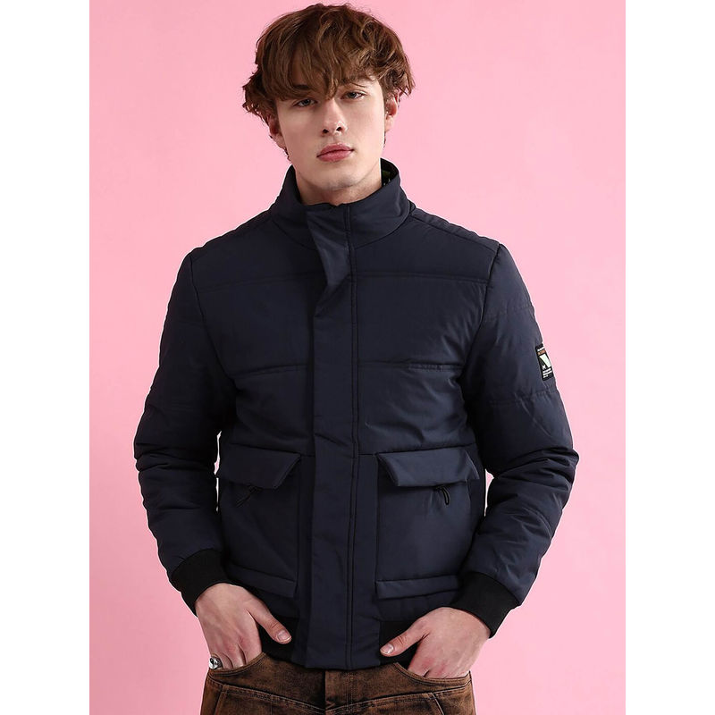 The Indian Garage Co Charcoal Solid Regular Fit Jacket (M)